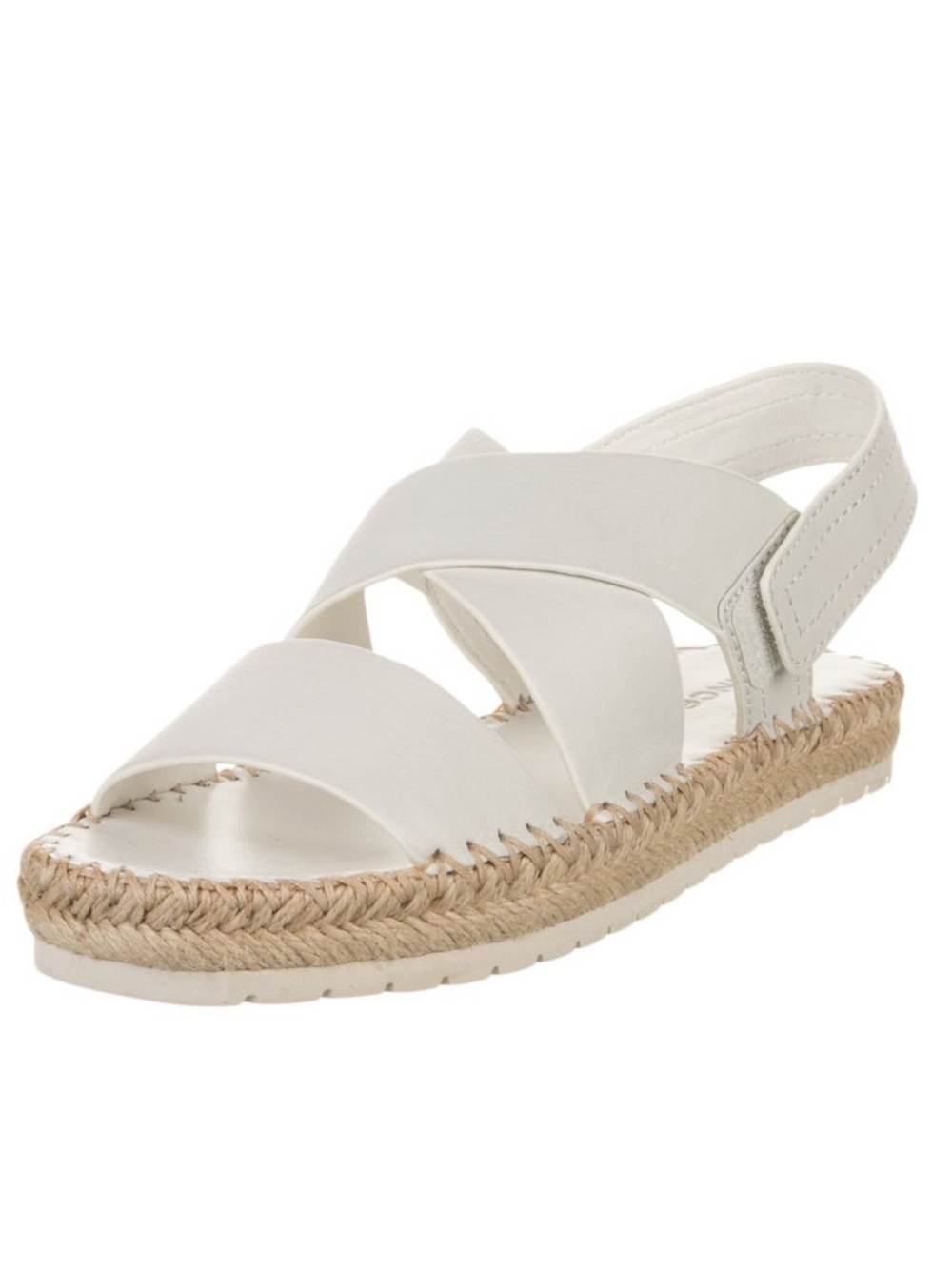 Vince White Leather Espadrille Slingback Sandals